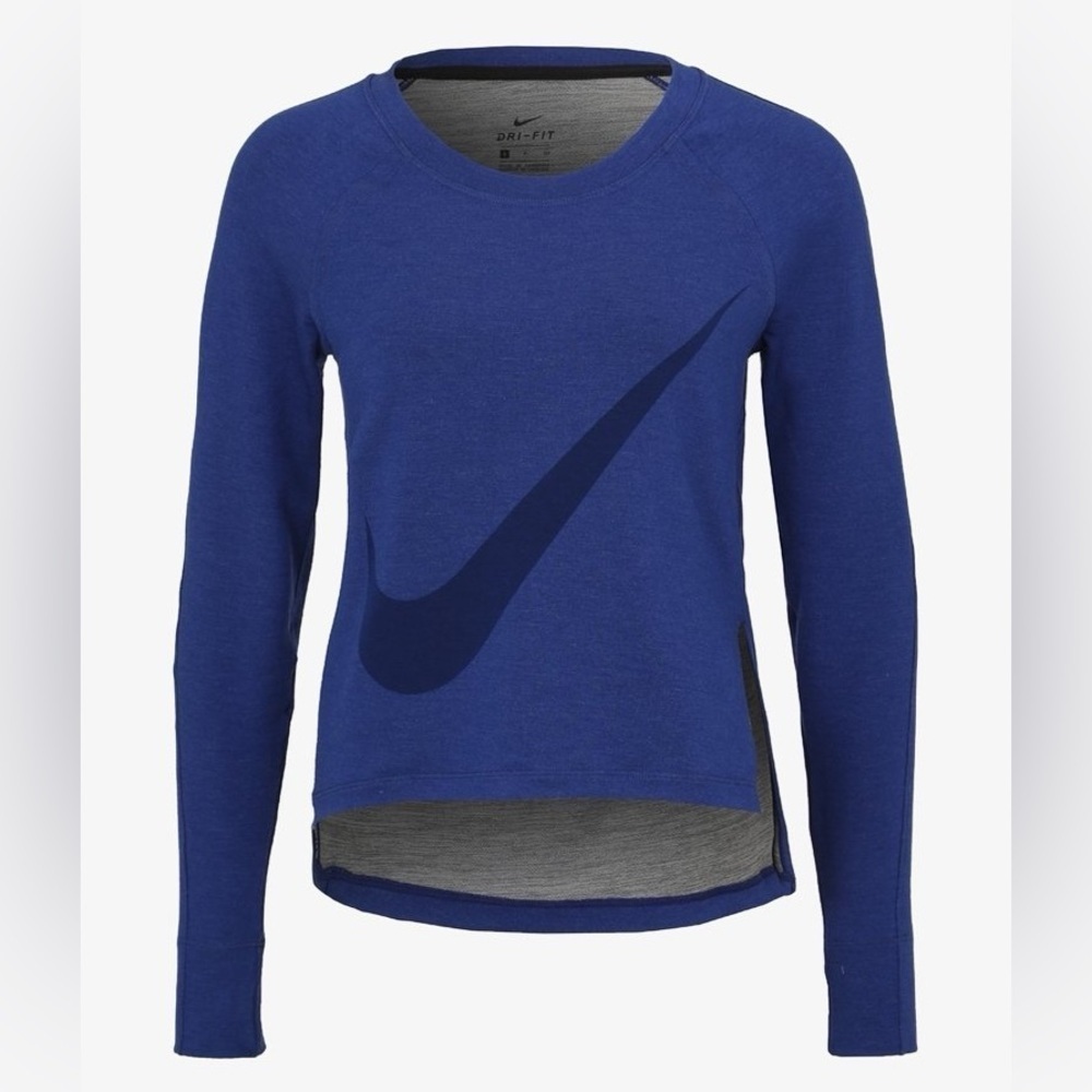 Nike Big Swoosh Blue Performance Sweatshirt Size S